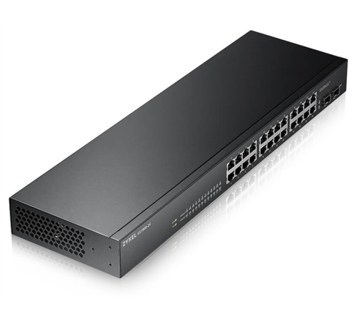 Smart L2 коммутатор Zyxel GS1900-24, rack 19", 24xGE, 2xSFP, бесшумный (GS1900-24-EU0102F)