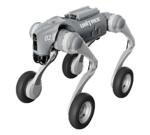Бионический четырехопорный колесный робот бренда Unitree модели Go2-W версии Smart Edition