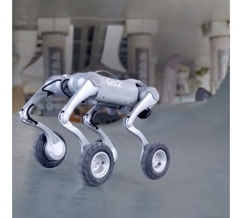 Бионический четырехопорный колесный робот бренда Unitree модели Go2-W версии Smart Edition