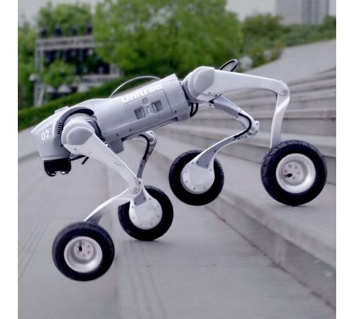 Бионический четырехопорный колесный робот бренда Unitree модели Go2-W версии Smart Edition