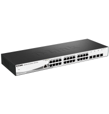 Коммутатор D-Link DGS-1210-28/ME/A2A, L2 Managed Switch with 24 10/100/1000Base-T ports and 4 1000Base-X SFP ports.16K Mac address, 802.3x Flow Control, 4K of 802.1Q VLAN, 802.1p Priority Queues, Traffic Segmen (DGS-1210-28/ME/A2A)