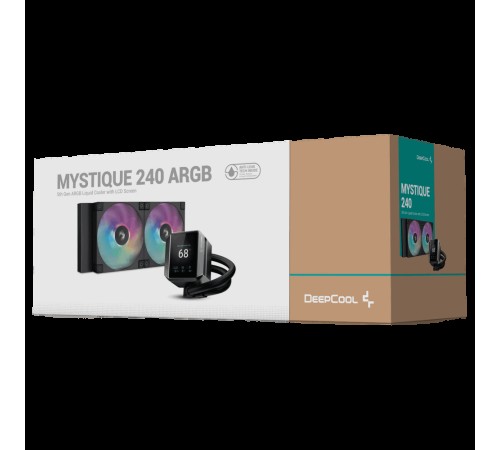 Система водяного охлаждения Deepcool Mystique 240 ARGB Soc-AM5/AM4/1151/1200/1700 черный 4-pin 36.49dB Al LCD 1543gr Ret (R-LX550-BKADSNC-G-1)