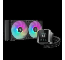 Система водяного охлаждения Deepcool Mystique 240 ARGB Soc-AM5/AM4/1151/1200/1700 черный 4-pin 36.49dB Al LCD 1543gr Ret (R-LX550-BKADSNC-G-1)