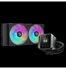 Система водяного охлаждения Deepcool Mystique 240 ARGB Soc-AM5/AM4/1151/1200/1700 черный 4-pin 36.49dB Al LCD 1543gr Ret (R-LX550-BKADSNC-G-1)