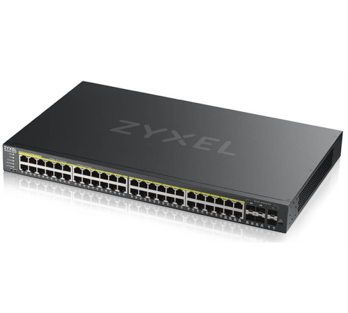 Гибридный L2 коммутатор PoE+ Zyxel NebulaFlex Pro GS2220-50HP, rack 19", 44xGE PoE+, 4xCombo (SFP/RJ-45 PoE+), 2xSFP, бюджет PoE 375 Вт, автономное/облачное управление (GS2220-50HP-EU0101F) Гибридный L2 коммутатор PoE+ Zyxel NebulaFlex Pro GS2220-50HP, rack 19", 44xGE PoE+, 4xCombo (SFP/RJ-45 PoE+), 2xSFP, бюджет PoE 375 Вт, автономное/облачное управление (GS2220-50HP-EU0101F)