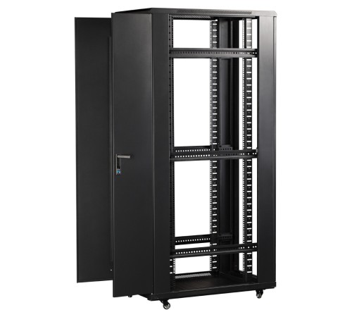 Шкаф коммутационный Lanmaster (TWT-CBB-42U-6X10-P1) 42U 600x1000мм пер.дв.перфор. задн.дв.перфор.2-хст. 2 бок.пан. 800кг черный IP20