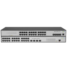 Управляемый гигабитный POE коммутатор уровня 2, 24 порта 10/100/1000Base-T с поддержкой PoE, 4 порта 100/1000BASE-X (SFP), бюджет POE 370W (SNR-S2982G-24T-POE-E)