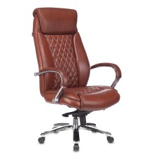 Кресло руководителя Бюрократ T-9924SL светло-коричневый Leather Eichel кожа крестовина металл хром