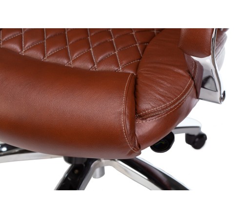 Кресло руководителя Бюрократ T-9924SL светло-коричневый Leather Eichel кожа крестовина металл хром