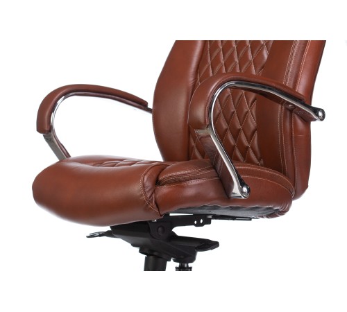 Кресло руководителя Бюрократ T-9924SL светло-коричневый Leather Eichel кожа крестовина металл хром
