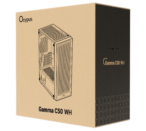 Корпус Ocypus Gamma C50 без БП White (Gamma-C50-WHG000XX-GL)