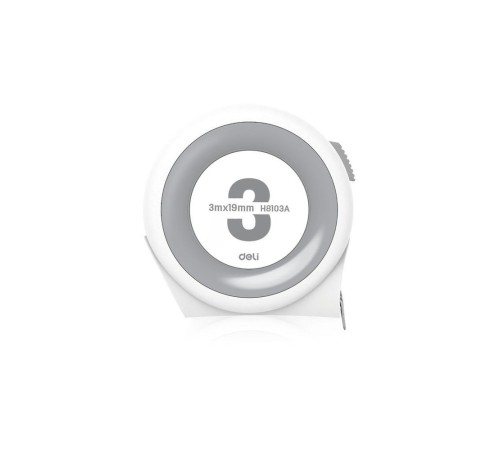 Рулетка Deli Home Series White H8103A 3м х 19мм, клипса, шнурок, эксклюзивный дизайн