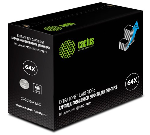 Картридж лазерный Cactus CS-CC364X-MPS CC364XX черный (30000стр.) для HP LJ P4015/P4515