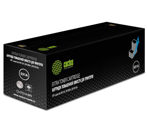 Картридж лазерный Cactus CS-CF531A-MPS CF531X голубой (2700стр.) для HP LaserJet M154/M180n/M181fw