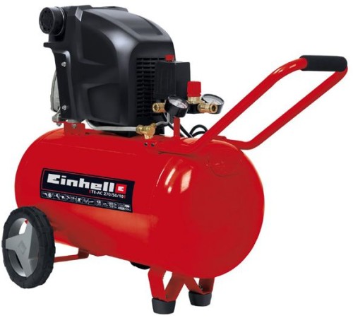 Компрессор поршневой Einhell TE-AC 270/50/10 масляный 270л/мин 50л 1800Вт красный/черный Компрессор поршневой Einhell TE-AC 270/50/10 масляный 270л/мин 50л 1800Вт красный/черный