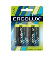 Батарея Ergolux Alkaline LR20 BL-2 D 21000mAh (2шт) блистер
