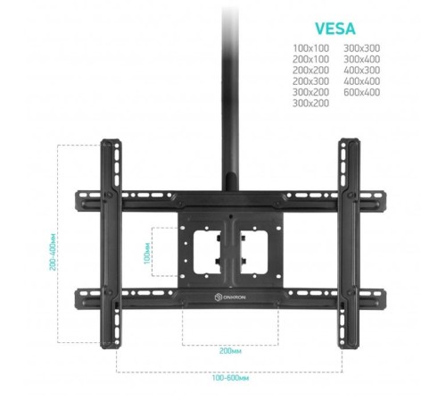 Кронштейн для телевизора Onkron N2L черный 32"-80" макс.68кг потолочный наклон
