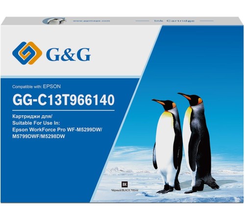 Картридж струйный G&G GG-C13T966140 черный (795мл) для Epson WorkForce Pro WF-M5299DW/M5799DWF/M5298DW