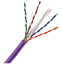 Кабель TWT UTP, 4 пары, Кат.6, нг(А)-LS, IEC 60332-3, 305 метров, фиолетовый (TWT-6UTP-NGLS)