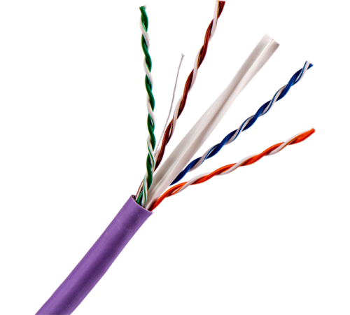 Кабель TWT UTP, 4 пары, Кат.6, нг(А)-LS, IEC 60332-3, 305 метров, фиолетовый (TWT-6UTP-NGLS) Кабель TWT UTP, 4 пары, Кат.6, нг(А)-LS, IEC 60332-3, 305 метров, фиолетовый (TWT-6UTP-NGLS)