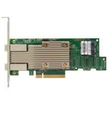 HBA-адаптер Broadcom 9400-8i8e SGL (05-50031-02 / 05-50031-18005 / 03-50031-18005) PCIe 3.1 x8 LP, Tri-Mode SAS/SATA/NVMe 12G HBA, 16port(2*int SFF8643+2*ext SFF8644), 3516 IOC