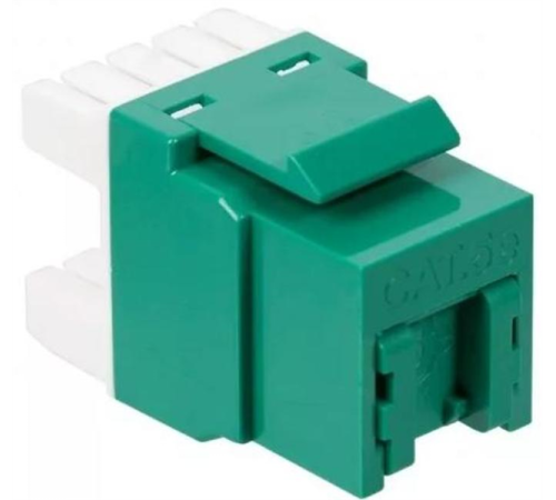Модуль Keystone, RJ45, кат.5E, UTP, 180 градусов, со встроенной шторкой, зеленый (LAN-OK45U5E/180P-GN)