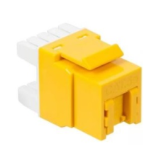 Модуль Keystone, RJ45, кат.5E, UTP, 180 градусов, со встроенной шторкой, желтый (LAN-OK45U5E/180P-YL)