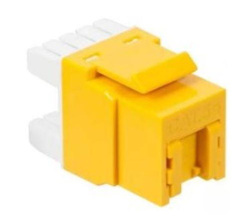 Модуль Keystone, RJ45, кат.5E, UTP, 180 градусов, со встроенной шторкой, желтый (LAN-OK45U5E/180P-YL)