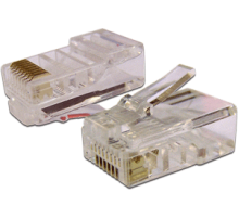Коннектор RJ45 UTP 8P8C, универсальный, со вставкой, cat.5e, 100 шт. (TWT-PL45-8P8C-V)