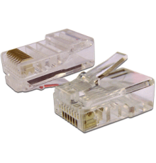 Коннектор RJ45 UTP 8P8C, универсальный, со вставкой, cat.5e, 100 шт. (TWT-PL45-8P8C-V)