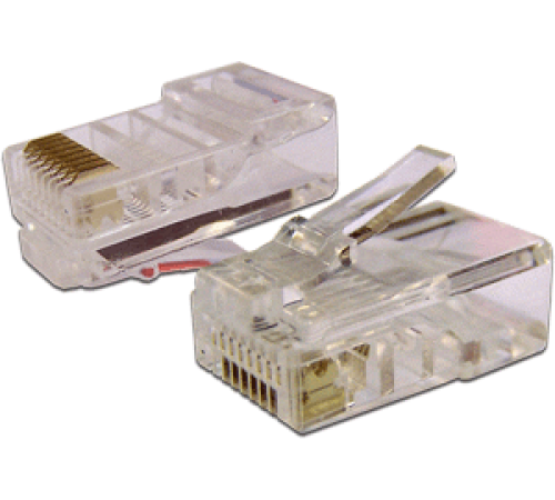Коннектор RJ45 UTP 8P8C, универсальный, со вставкой, cat.5e, 100 шт. (TWT-PL45-8P8C-V) Коннектор RJ45 UTP 8P8C, универсальный, со вставкой, cat.5e, 100 шт. (TWT-PL45-8P8C-V)