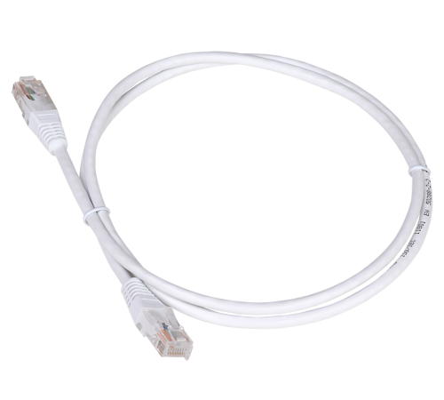 Патч-корд TWT UTP кат.5e, с заливными колпачками, 20.0 м, белый (TWT-45-45-20-WH)