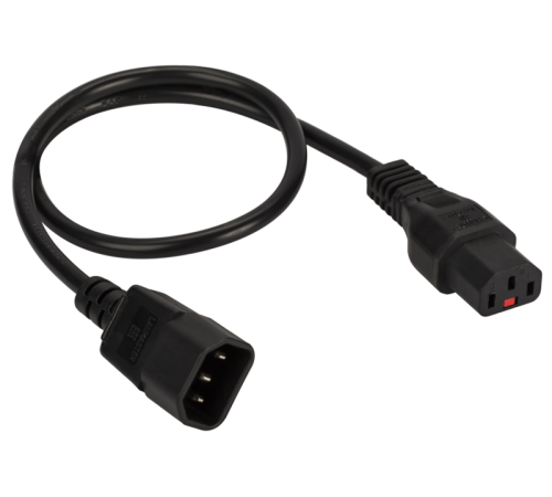 Шнур питания с блокировкой C13-C14, 3х0.75, 220В, 10А, черный, 1.8 метра (LAN-PP13L/14-1.8-BK)