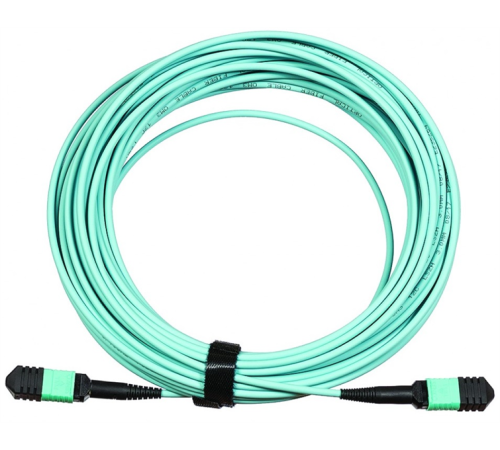 Сборка кабельная MPO-MPO, 12 волокон OM4, тип B (Key Up-Key Up), низкие потери, LSZH, 3 м, розовая (LAN-12M-12M/OM4B-3.0)