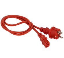 Шнур питания C13-Schuko прямая, 3х0.75, 220В, 10А, красный, 1 метр (LAN-PP13/SH-1.0-RD)