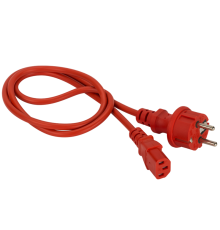 Шнур питания C13-Schuko прямая, 3х0.75, 220В, 10А, красный, 1 метр (LAN-PP13/SH-1.0-RD)