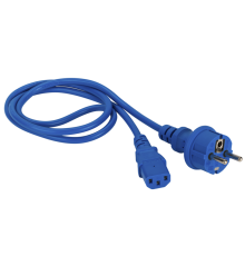 Шнур питания C13-Schuko прямая, 3х0.75, 220В, 10А, синий, 1 метр (LAN-PP13/SH-1.0-BL)