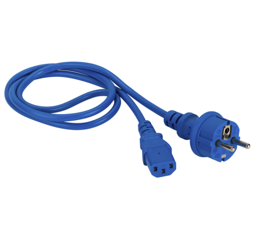 Шнур питания C13-Schuko прямая, 3х0.75, 220В, 10А, синий, 2 метра (LAN-PP13/SH-2.0-BL)