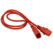 Шнур питания C13-C14, 3х0.75, 220В, 10А, красный, 1 метр (LAN-PP13/14-1.0-RD)