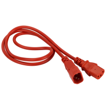 Шнур питания C13-C14, 3х0.75, 220В, 10А, красный, 1 метр (LAN-PP13/14-1.0-RD)