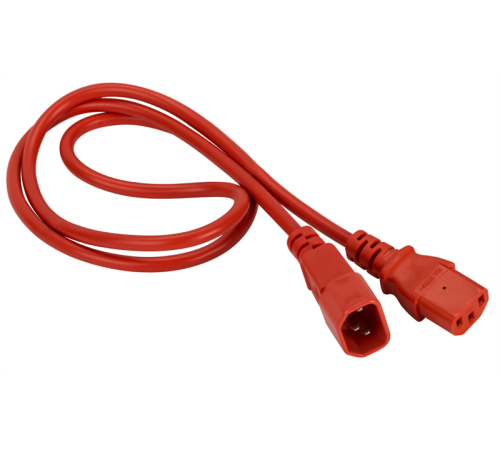 Шнур питания C13-C14, 3х0.75, 220В, 10А, красный, 1 метр (LAN-PP13/14-1.0-RD)