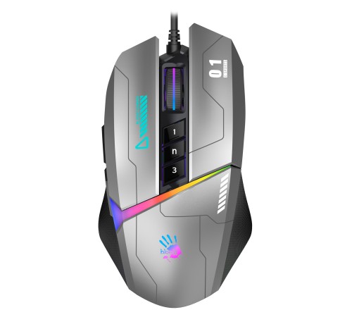 Мышь A4Tech Bloody W60 Max Gun серый/черный оптическая (10000dpi) USB (10but)