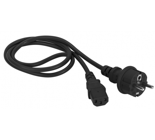 Шнур питания C13-Schuko прямая, 3х0.75, 220В, 10А, черный, 5 метров (LAN-PP13/SH-5.0-BK)