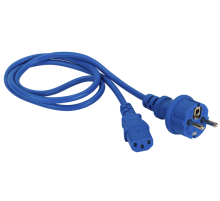 Шнур питания C13-Schuko прямая, 3х0.75, 220В, 10А, синий, 1.5 метра (LAN-PP13/SH-1.5-BL)
