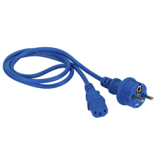 Шнур питания C13-Schuko прямая, 3х0.75, 220В, 10А, синий, 5 метров (LAN-PP13/SH-5.0-BL)