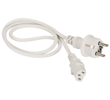 Шнур питания C13-Schuko прямая, 3х0.75, 220В, 10А, белый, 1.8 метра (LAN-PP13/SH-1.8-WH)