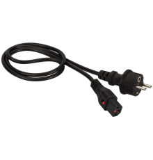 Шнур питания с блокировкой C13-Schuko прямая, 3х0.75, 220В, 10А, черный, 1 метр (LAN-PP13L/SH-1.0-BK)