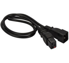 Шнур питания с блокировкой C19-C20, 3х1.5, 220В, 16А, черный, 2 метра (LAN-PP19L/20-2.0-BK)