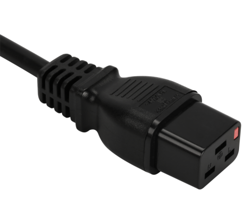 Шнур питания с блокировкой C19-C20, 3х1.5, 220В, 16А, черный, 5 метров (LAN-PP19L/20-5.0-BK)