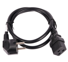 Шнур питания C19-Schuko прямая, 3х1.5, 220В, 16А, черный, 5 метров (LAN-PP19/SH-5.0-BK)